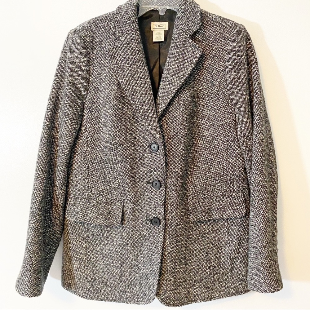 Vintage L.L.Bean Wool Blazer Black Size 10